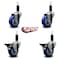 Service Caster 3.5'' Blue Poly Wheel Swivel 1-1/8'' Expanding Stem Caster Set 2 Brakes, 4PK SCC-EX20S3514-PPUB-BLUE-2-PLB-2-118 - alternate 5